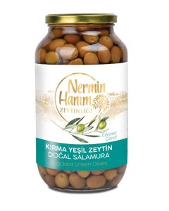 Nermin Hanım Edremit Yeşil Kırma Zeytin Doğal Fermente 1500 cc