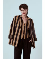 GİYİ BLAZER IN BLACK&BEIGE STRIPES XS/S