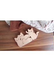 Oyuncu Kunduz Kedi Ailesi ve Fare puzzle