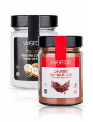 Wefood Organik Hindistan Cevizi Yağı 300 ml + Organik Ham Kakao Tozu 140 gr